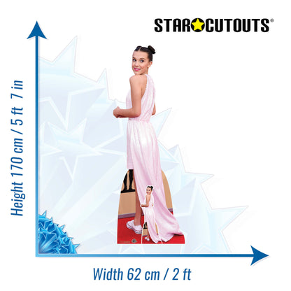 CS1020 Millie Bobby Brown Pink Dress Height 165cm Lifesize Cardboard Cut Out With Mini