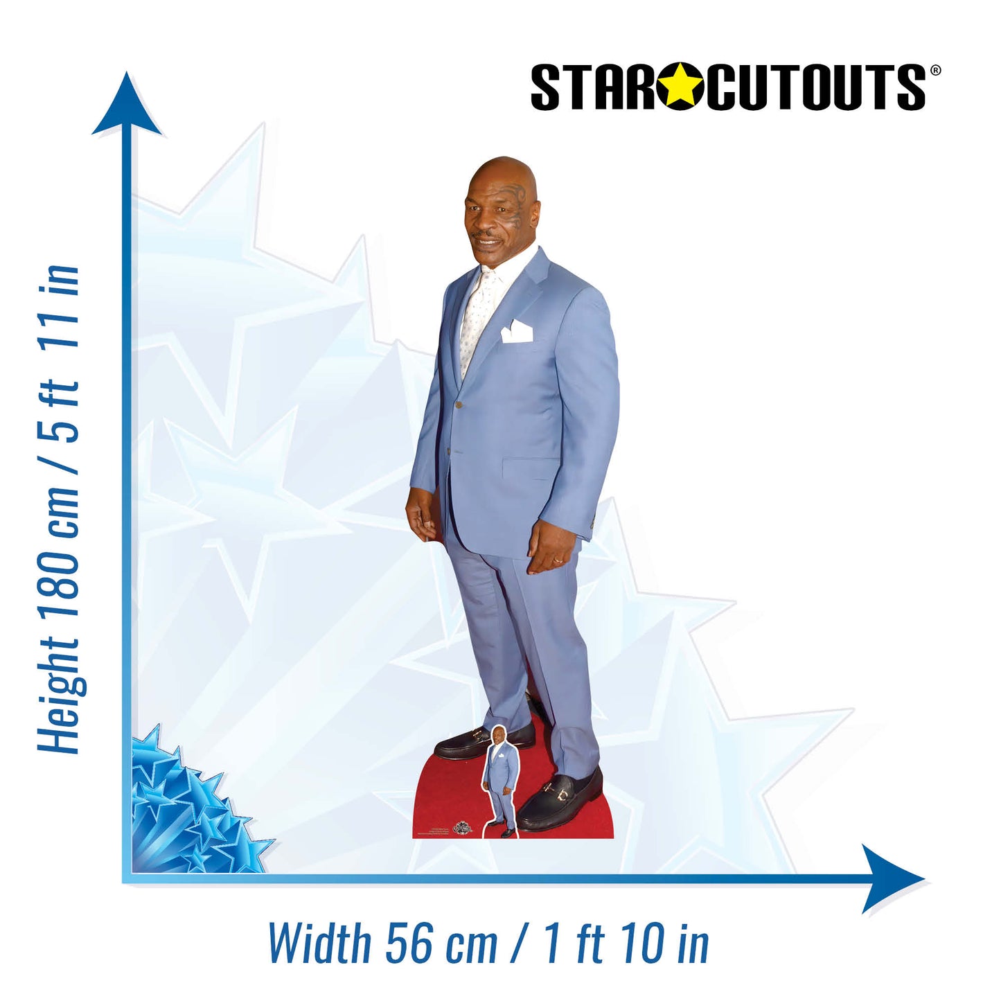 CS1022 Mike Tyson Height 184cm Lifesize Cardboard Cut Out With Mini