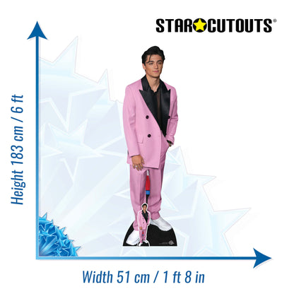 CS1023 Asher Angel Height 183cm Lifesize Cardboard Cut Out With Mini