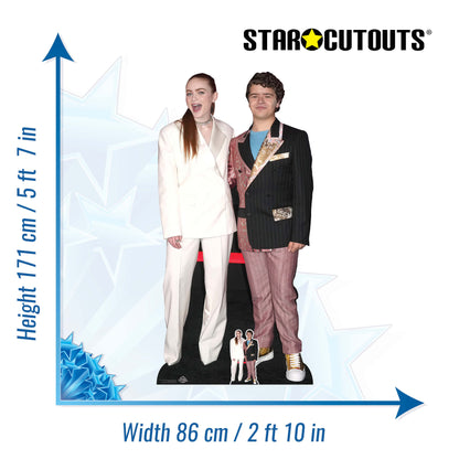 CS1028 Sadie Sink and Gaten Matarazzo Height 171cm Lifesize Cardboard Cut Out With Mini