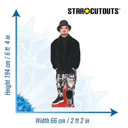 CS1042 Boy George Height 194cm Lifesize Cardboard Cut Out With Mini