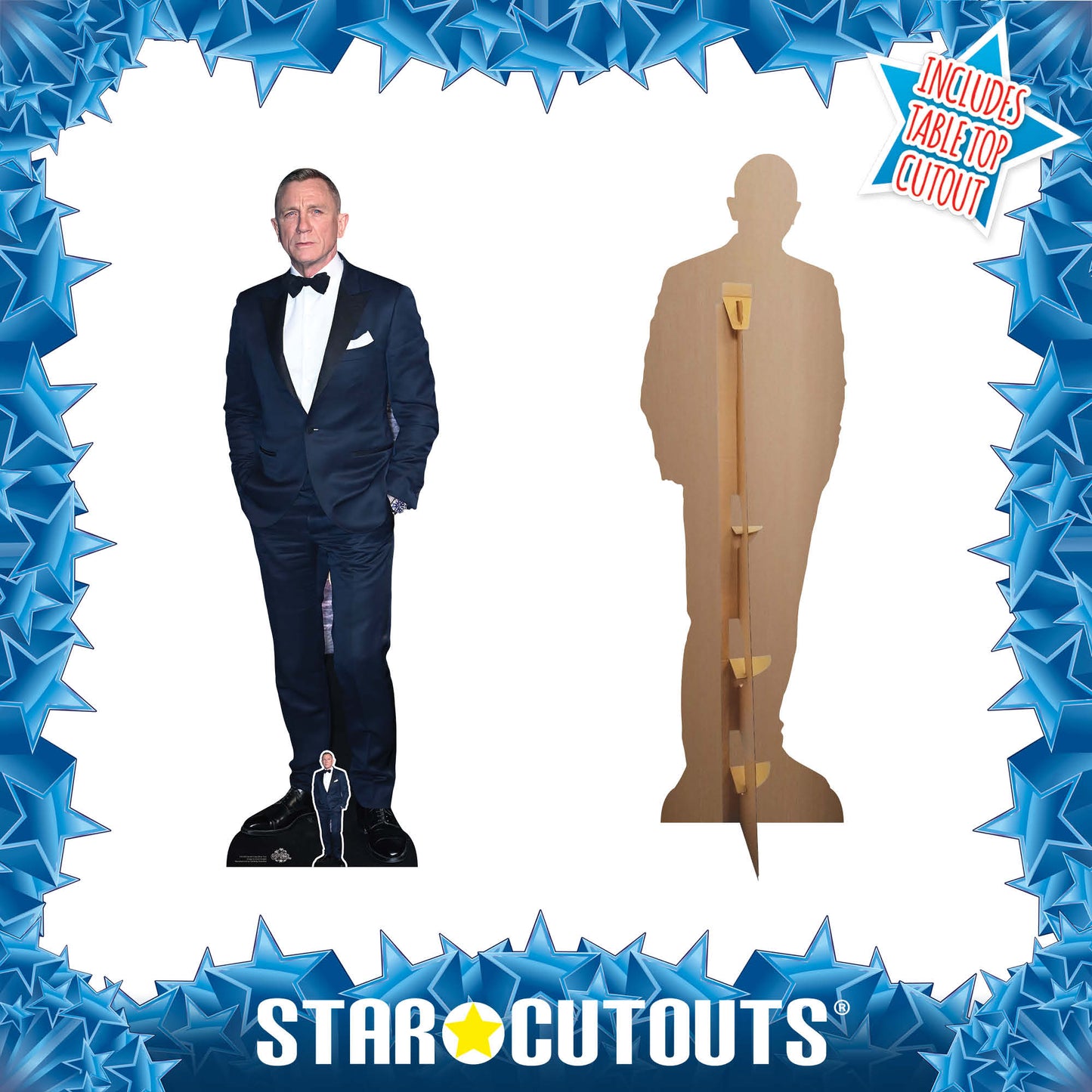 CS1050 Daniel Craig Black Suit Height 179cm Lifesize Cardboard Cut Out With Mini