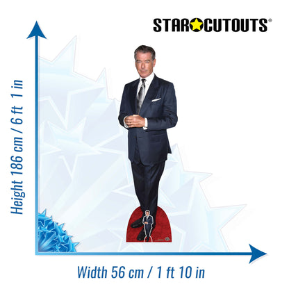 CS1054 Pierce Brosnan Height 186cm Lifesize Cardboard Cut Out With Mini