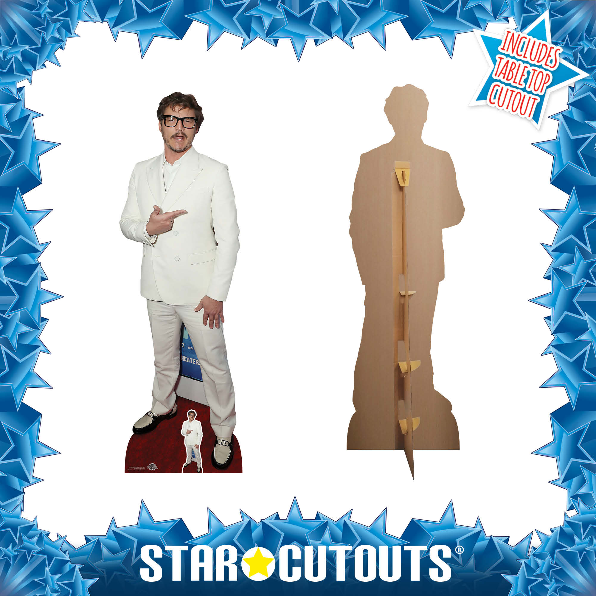 CS1066 Pedro Pascal White Suit Height 181cm Lifesize Cardboard Cut Out ...