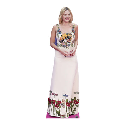 CS1083 Margot Robbie White Dress Height 169cm Lifesize Cardboard Cut Out With Mini