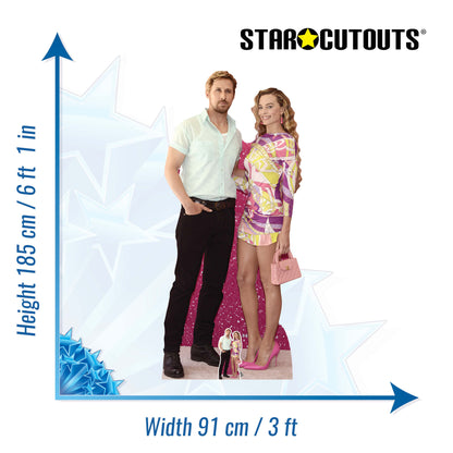 CS1106 Ryan Gosling and Margot Robbie Height 185cm Lifesize Cardboard Cut Out With Mini