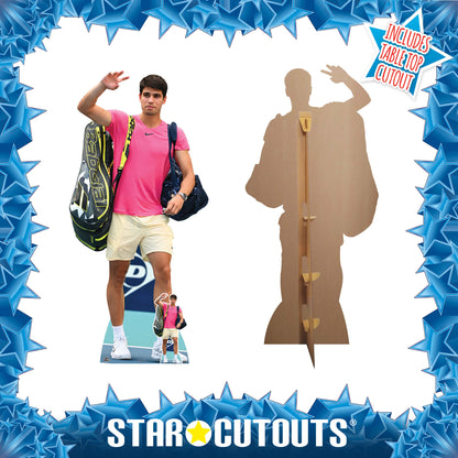 CS1107 Carlos Alcaraz Pink Shirt Cardboard Cutout With Mini Height 185cm