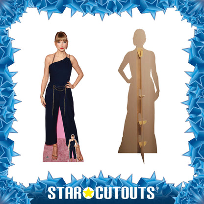 CS1110 Taylor Navy Jumpsuit Height 183cm Lifesize Cardboard Cut Out With Mini