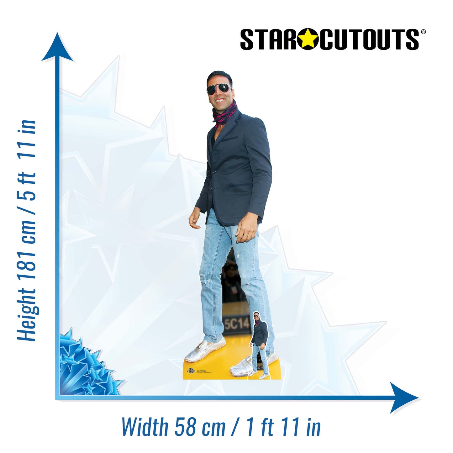 CS1116 Akshay Kumar Casual Height 181cm Cardboard Cutout