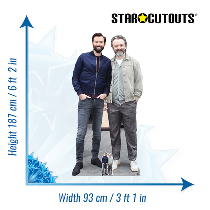 CS1124 David Tennant and Michael Sheen Height 187cm Cardboard Cutout