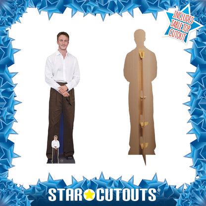 CS1137 Drew Starkey White Shirt Height 181cm Lifesize Cardboard Cut Out With Mini