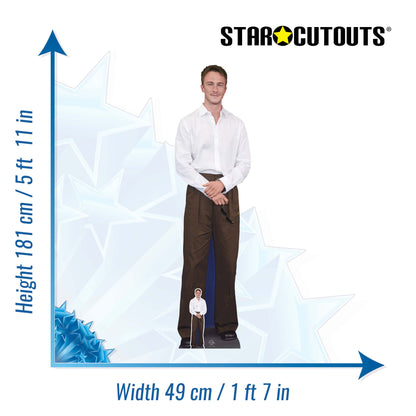 CS1137 Drew Starkey White Shirt Height 181cm Lifesize Cardboard Cut Out With Mini