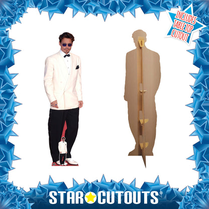 CS1153 Johnny  Depp White Jacket Height 183cm Lifesize Cardboard Cut Out With Mini