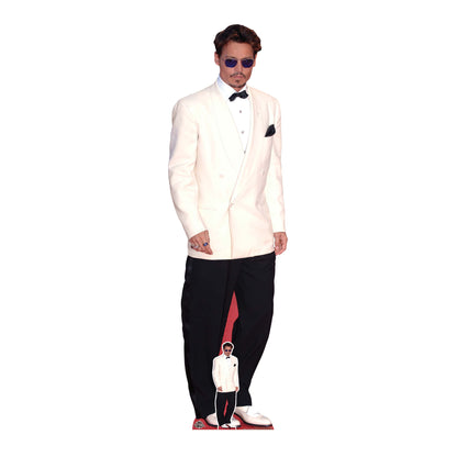 CS1153 Johnny  Depp White Jacket Height 183cm Lifesize Cardboard Cut Out With Mini