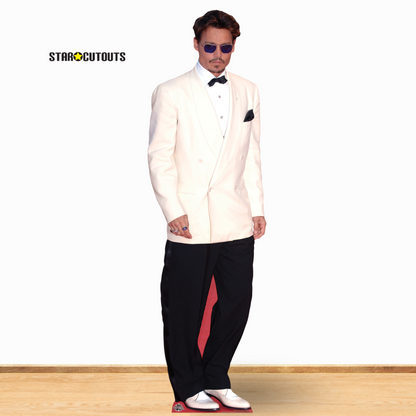 CS1153 Johnny  Depp White Jacket Height 183cm Lifesize Cardboard Cut Out With Mini