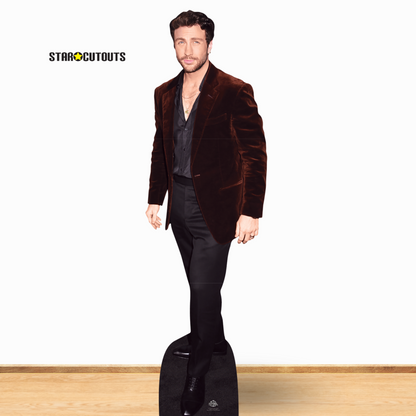 CS1154 Aaron Taylor-Johnson Brown Jacket Height 181cm Lifesize Cardboard Cut Out With Mini