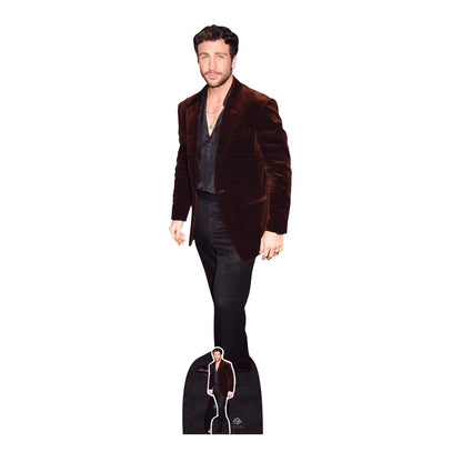 CS1154 Aaron Taylor-Johnson Brown Jacket Height 181cm Lifesize Cardboard Cut Out With Mini