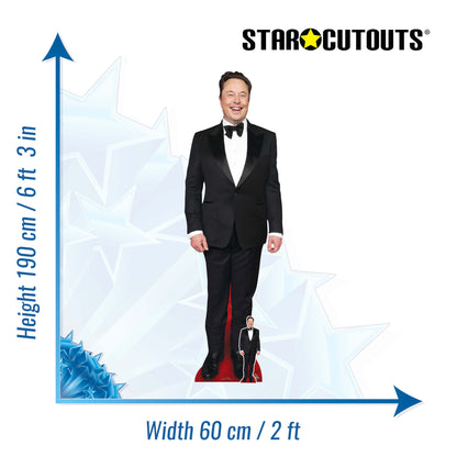 CS1156 Elon Musk Smart Suit Height 190cm Lifesize Cardboard Cut Out With Mini