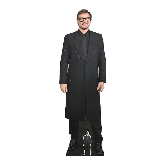 CS1163 Pedro Pascal Long Coat Height 182cm Lifesize Cardboard Cut Out With Mini