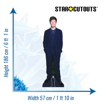 CS1164 James Norton Blue Suit Height 186cm Lifesize Cardboard Cut Out With Mini