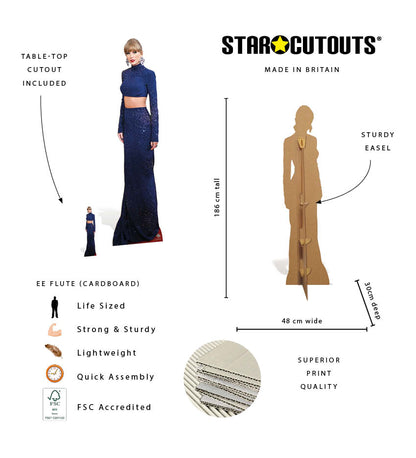CS1166 Taylor  Crop Top Height 186cm Lifesize Cardboard Cut Out With Mini
