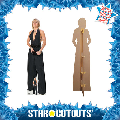 CS1173 Miley Cyrus Black Jumpsuit Height 167cm Lifesize Cardboard Cut Out With Mini
