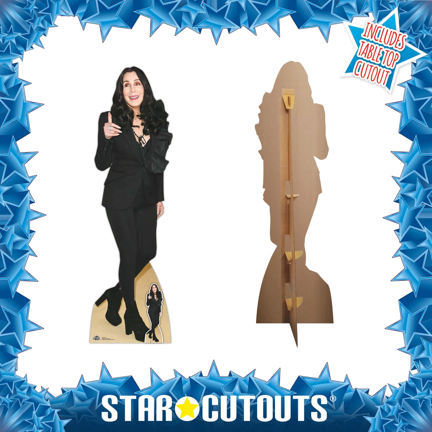 CS1184 Cher ThumbsUp Height 175cm Lifesize Cardboard Cut Out With Mini