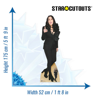 CS1184 Cher ThumbsUp Height 175cm Lifesize Cardboard Cut Out With Mini