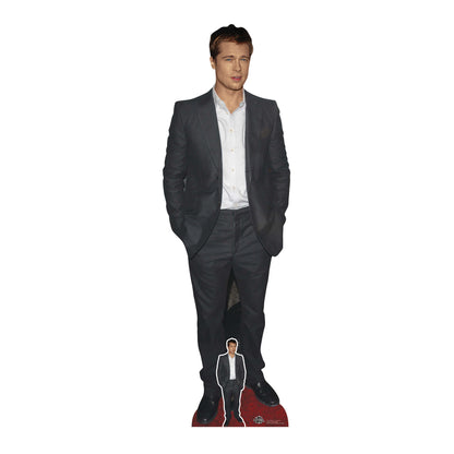 CS1189 Brad Pitt Black Suit Height 181cm Lifesize Cardboard Cut Out With Mini