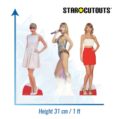 CS1191 T Singer Three Pack Shelf Top Cutout  Cardboard Cut Out Height 31cm