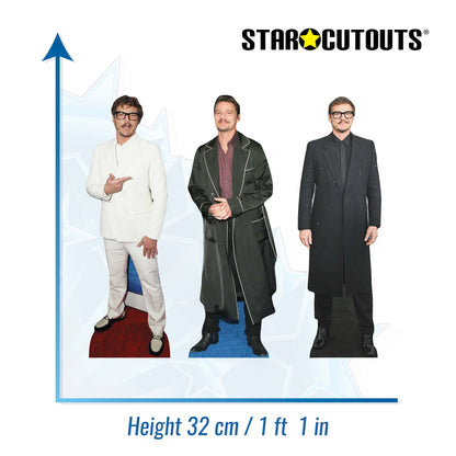 CS1194 Pedro Pascal Three Pack Shelf Top Cutout  Cardboard Cut Out Height 32cm