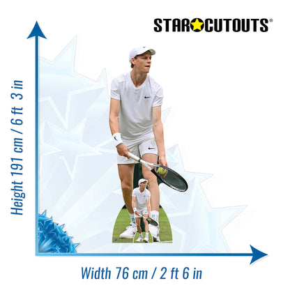CS1212 Jannik Sinner -Tennis Player Cardboard Cut Out Height 191cm
