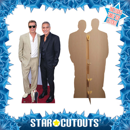 CS1215 Brad Pitt and George Clooney Height 185cm Lifesize Cardboard Cut Out With Mini