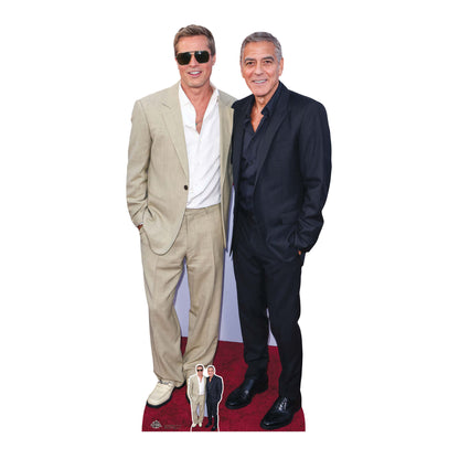 CS1215 Brad Pitt and George Clooney Height 185cm Lifesize Cardboard Cut Out With Mini