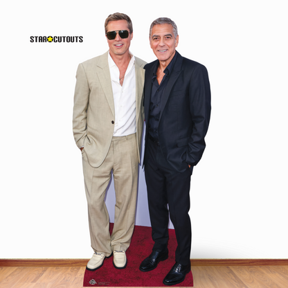 CS1215 Brad Pitt and George Clooney Height 185cm Lifesize Cardboard Cut Out With Mini
