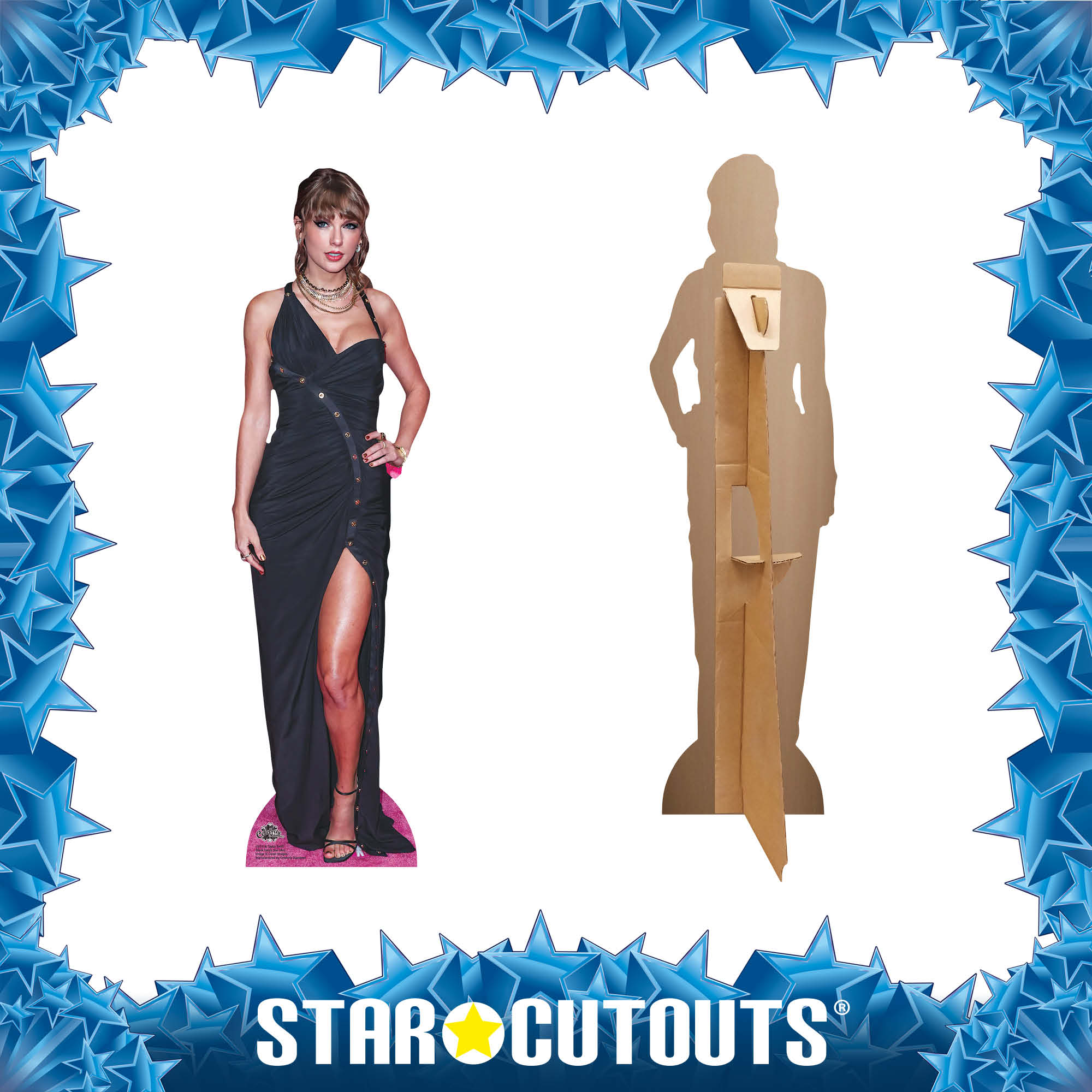 CS1216 Taylor Black Dress Star Mini Height 95cm Cardboard Cutout – Star