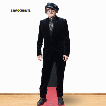 CS1218 Johnny Depp Black Suit  Height 179cm Lifesize Cardboard Cut Out With Mini