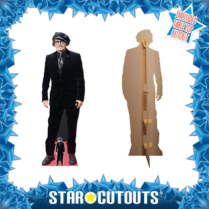 CS1218 Johnny Depp Black Suit  Height 179cm Lifesize Cardboard Cut Out With Mini