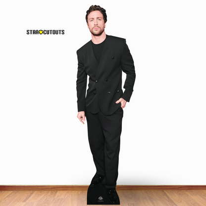 CS1220 Aaron Taylor-Johnson Black Suit Height 180cm Lifesize Cardboard Cut Out With Mini