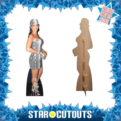 CS1223 Rihanna Silver  Cardboard Cut Out Height 174cm
