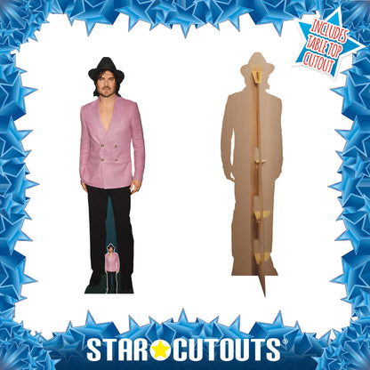 CS1228 Ian Somerhalder Pink Suit  Height 184cm Lifesize Cardboard Cut Out With Mini