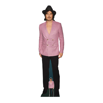 CS1228 Ian Somerhalder Pink Suit  Height 184cm Lifesize Cardboard Cut Out With Mini