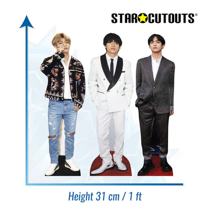 CS1236  V Shelf Top Cutout Pack of Three  Cardboard Cutouts Height 31cm