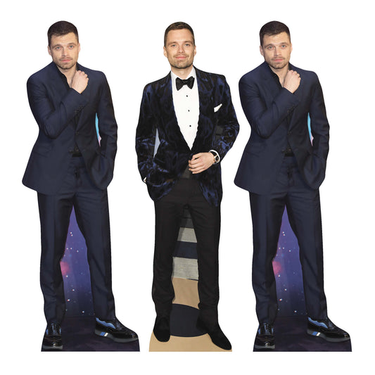 CS1237  Sebastian Stan Shelf Top Cutout Pack of Three  Cardboard Cutouts Height 31cm