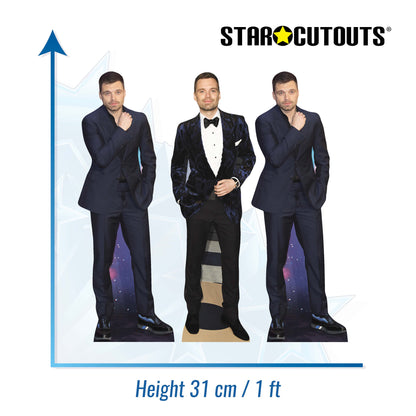 CS1237  Sebastian Stan Shelf Top Cutout Pack of Three  Cardboard Cutouts Height 31cm