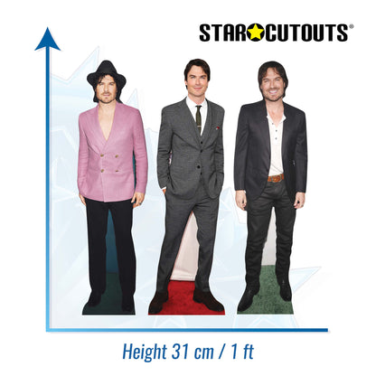 CS1238  Ian Sommerhalder Shelf Top Cutout Pack of Three  Cardboard Cutouts Height 31cm
