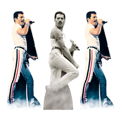CS1241 Freddie Mercury Shelf Top Cutout Pack of Three  Cardboard Cutouts Height 31cm