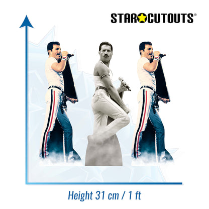 CS1241 Freddie Mercury Shelf Top Cutout Pack of Three  Cardboard Cutouts Height 31cm