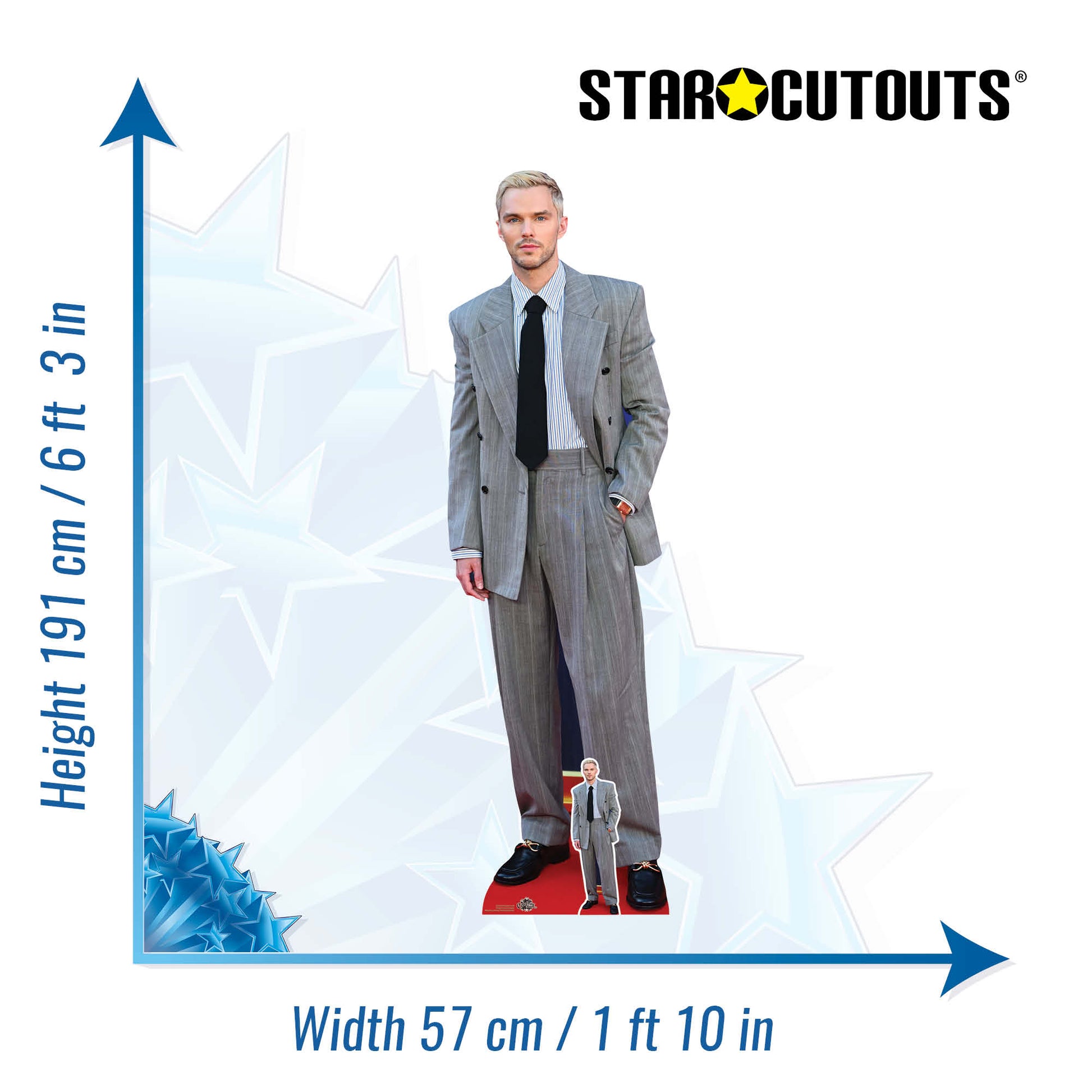 CS1242 Nicholas Hoult Cardboard Cutout Height 191cm