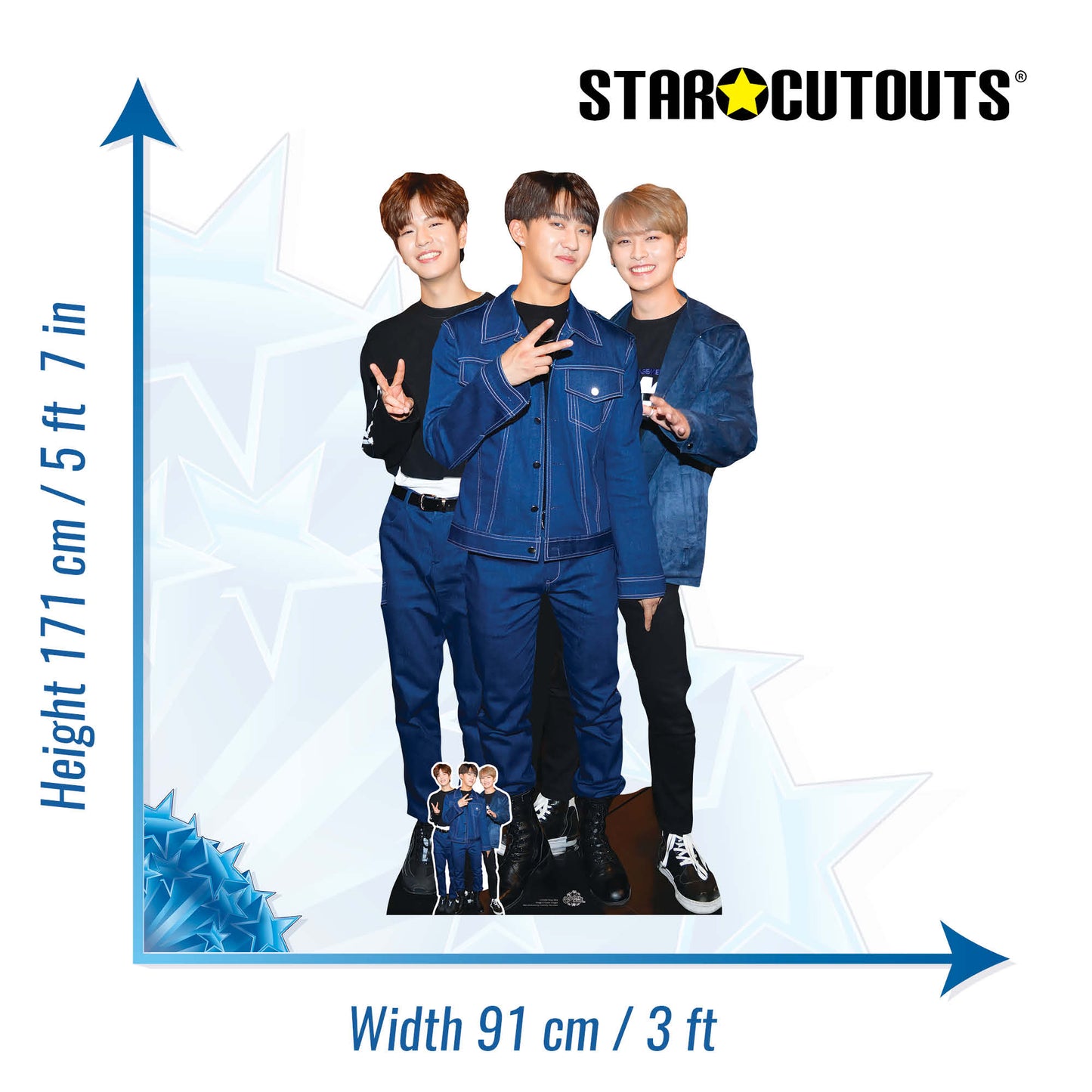 CS1249 Stray Kids - Woojin, Changbin and Lee Know Cardboard Cutout Height 171cm